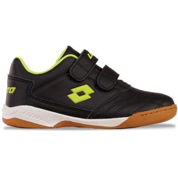 Kinder-Hallenschuh Lotto Pacer T – Schwarze Variante mit Gelbstreifen, Gr. 37