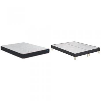 Ensemble BULTEX Vitalité 1.1 – Matelas & 2 Sommiers Gris Fumé