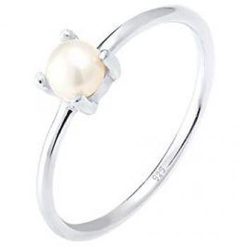 Elli Perlenring »Ring Süßwasserperle Weiß Rund 925 Sterling Silber«