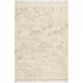 Tapis tissé main beige et tons pastels léger motif 160x230