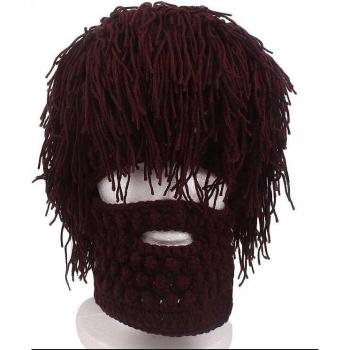 Handmade Winter Crochet Mustache Hat