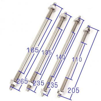 Stainless Steel Titanium-Fired Front Wheel Axle Core M10/12mm for Motorcycle Modifications