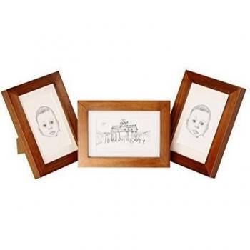 Cadre photo Blumfeldt Casa Chic Kenton – Ensemble de 3 – Rectangles 14 × 9 cm – Foncé Marron