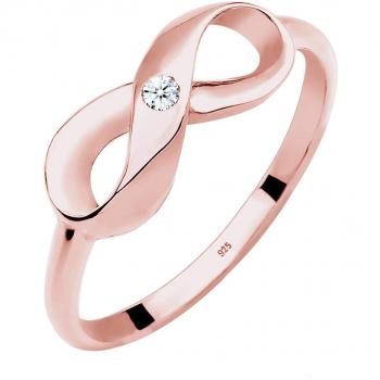 DIAMORE Damen Infinity Ring mit 0.03 ct. Diamant in 925 Silber