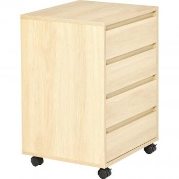 HOMCOM Aufbewahrungscontainer mit 4 Schubladen, Büroschrank, 46 x 40 x 65 cm