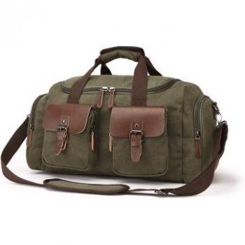 MARKROYAL Männer Handtasche aus Leinwand und Leder