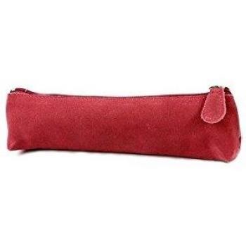 Mini trousse en cuir suédine rouge 18 x 5 x 3.5 cm