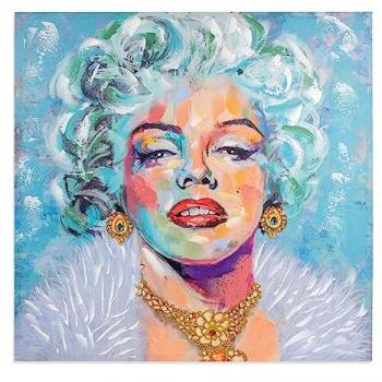 Cuadro Pared Mujer Azul 80x3x80 cm