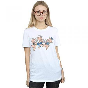 Disney Women’s Three Little Pigs Joy Tee – XL White