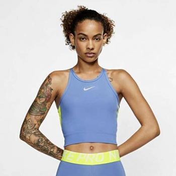 Nike Damen Crop Tank Surf Shirt W N K – Indigo-Sturm mit Cyber-Silberreflex, L