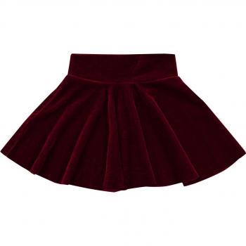 Nouvelle jupe princesse en velours, taille haute, demi-robe bébé fille, couleur unie