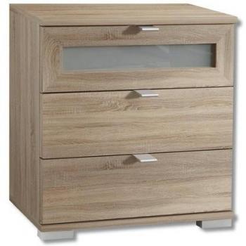 Nachtkonsole „Schichtglas“ – Holznachbildung, zwei Ebenen