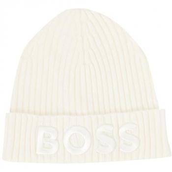 BOSS Lara Bonnet en Laine Blanc