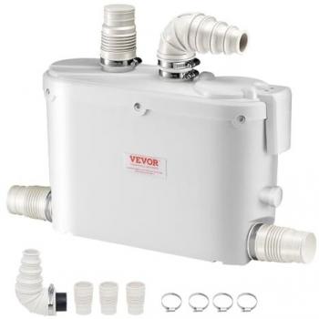 Bomba Trituradora VEVOR 500W – Caudal 29 gpm, 4 Canales de Agua