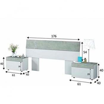 Tête de lit moderne avec 2 tables de chevet