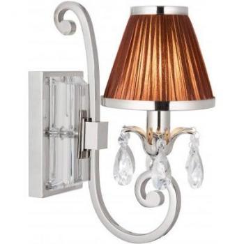 Netlighting Oksana Candle Wall Light Polished Nickel Plate Chocolate Shade E14