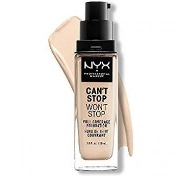 NYX Professional Makeup Can't Stop Won't Stop Full Coverage Foundation, Langanhaltend, Wasserfest, Vegane Formel, Farbton: Light