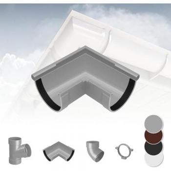 Rainway 130 mm Angolo Esterno 90° – Componenti PVC, Colore Grigio