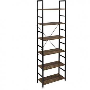 Étagère Design 60x28x180 cm – Métal & Bois MDF