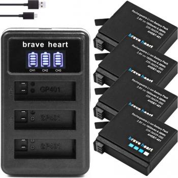 GoPro 4 PowerKit: Batería de Repuesto 1600mAh con Cargador LED