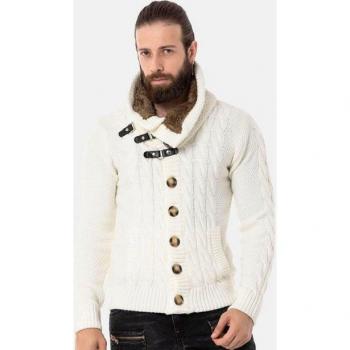 Herren Strickpullover CIPO & BAXX in Ecru, CP265
