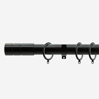 New Edge Matt Black 28 mm Fixed Metal Drapery Pole – 240 cm