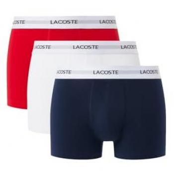 Trio de boxers Lacoste Court bleu marine blanc rouge (3 pièces)