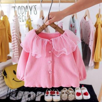 Veste tricotée pour fille 0-4 ans, cardigan couleur unie, col de poupée, printemps/automne