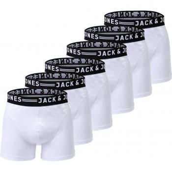 Jack & Jones Herren Unterhosen, Boxershort Casual Stretch, Weiß, XXL, 6er Pack