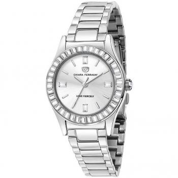 Chiara Ferragni Collection, Watches, female, Gray, Size: ONE SIZE Stainless Steel Lady Watch Silver