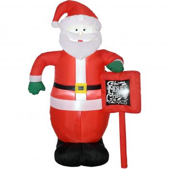 Panneau Décoratif Gonflable Père Noël avec Éclairage LED