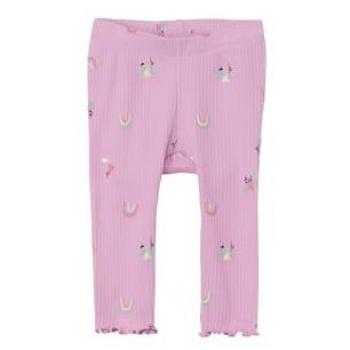 S.Oliver Leggings Blumen Regenbögen Rippqualität rosa für Mädchen Größe 62