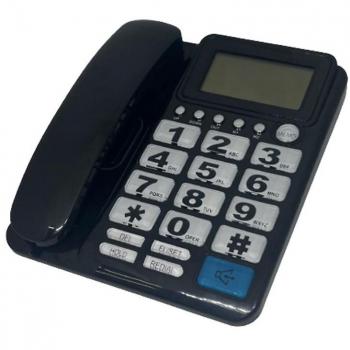 Appareil téléphonique noir avec grand clavier