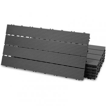 Swanew Piastretti Legno Synthetico 30x30 cm Antracite Plug‑in