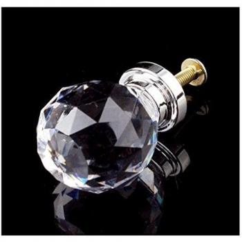 Crystal Glass Drawer Pull for Cupboard and Kitchen Cabinets by Revesun