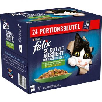 Felix Tendres Effilés 24x85g Pâtée pour chat avec Gelée Sélection LégTDM