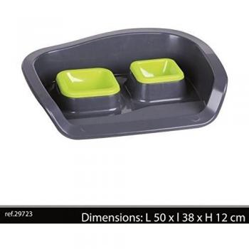 Gamelle double avec plateau 50x38x12 cm