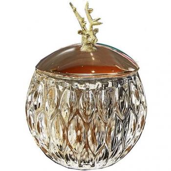 Bocal à épices en verre avec couvercle décoratif