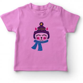 Angemiel Baby T-Shirt mit niedlicher Katze und Schal für Mädchen