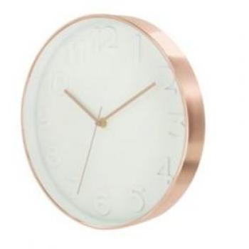 THE HOME DECO FACTORY Hd3305 Horloge Ronde Blanc/Cuivre