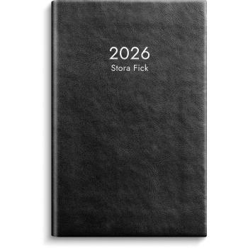 Kalender 2026 Stora Fick i Svart Konstläder