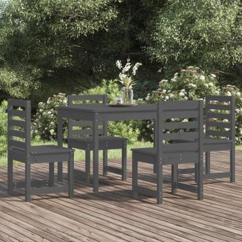 VidaXL 5-tlg. Essgruppe für den Garten Grau Kiefer