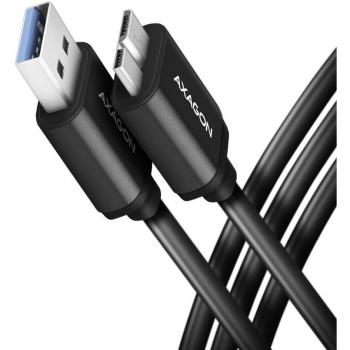 AXAGON BUMM3-AM10AB, SPEED kabel Micro-B USB <-> USB-A, 1m, USB 3.2 Gen 1, 3A, ALU, tpe, černý