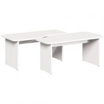 Pine Wood White Coffee Table Pair – 100 × 69 × 35.5 cm