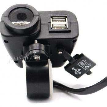5V/4.2A Dual USB Handlebar Charger for Motorcycles with On/Off Switch and Voltmeter