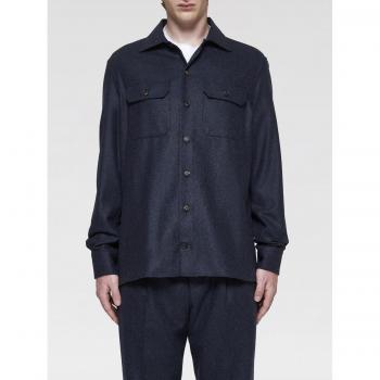 Camicia di lana blu navy Brunello Cucinelli L