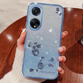 Couvercle dégradé bleu avec strass pour Oppo A98 5G