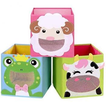 Scatola Multiuso Animali Azzurro Verde Rosa