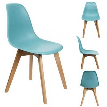 Lot de 2 chaises scandinave coquil 82cm bleu
