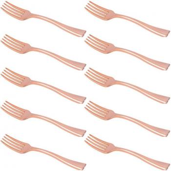 24pcs Disposable Rose Gold Forks for Parties